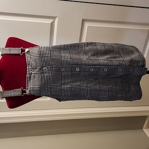 NWT Juniors Kohls So Black & White Plaid Jumper Dress Size Medium. With pockets.